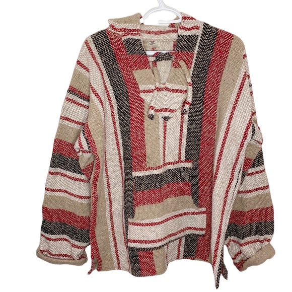 Artesanias Cuamatzi Baja poncho made in Mexico size L - Picture 1 of 11